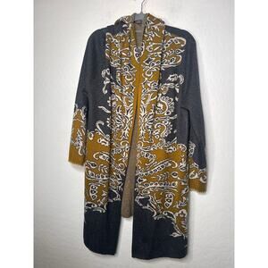 MAX Sport BCBG MAXAZRIA Bohemian Boho Peasant Cardigan Hood Sweater Lg NWT $368
